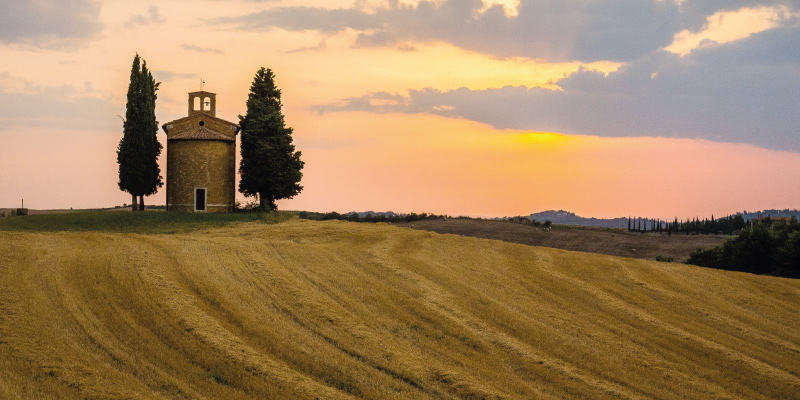 Immagine di una tipica vallata della Toscana