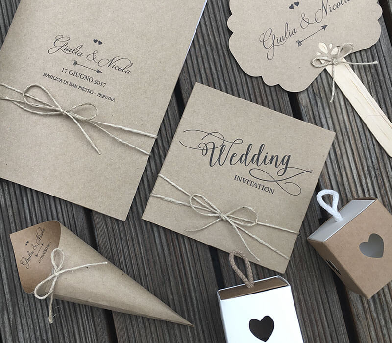 Wedding set creati a mano e personalizzati